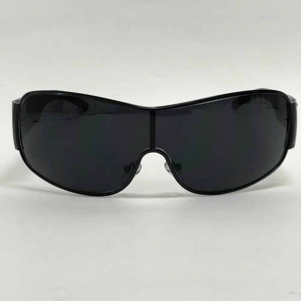 Men Fashion Sunglasses Single Metal Frame Dark Black Lens Sports Outdoor Stylish